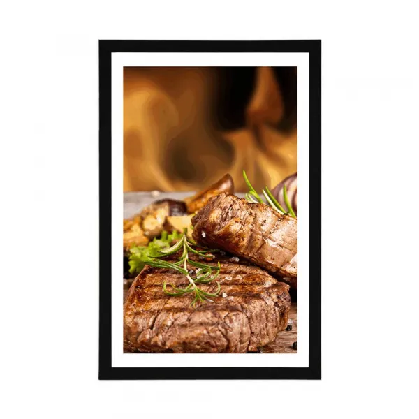Plagát s paspartou grilovaný hovädzí steak