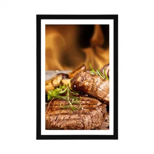 Plagát s paspartou grilovaný hovädzí steak