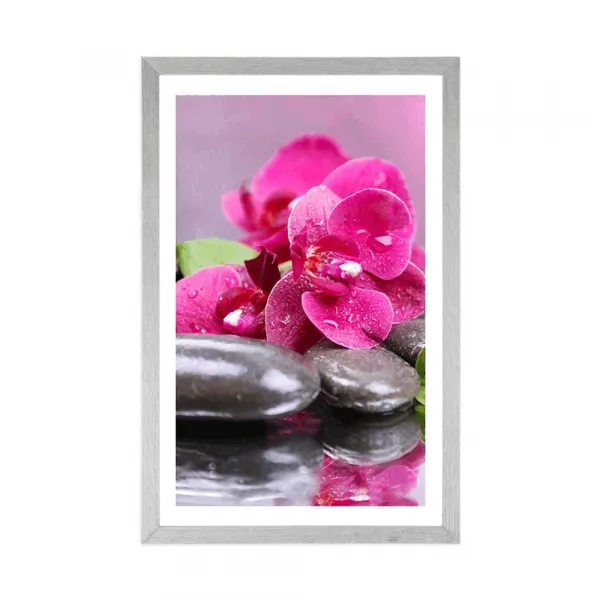 Plagát s paspartou orchidea s nádychom relaxu