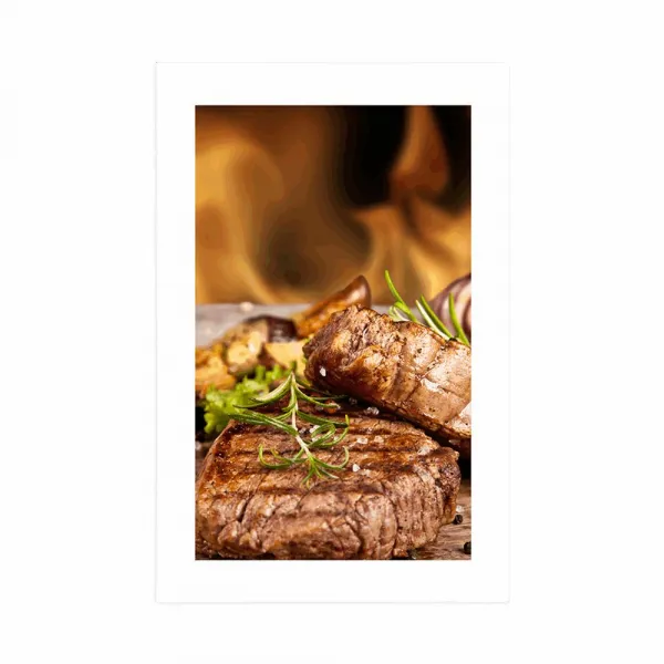 Plagát s paspartou grilovaný hovädzí steak