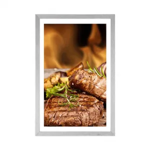 Plagát s paspartou grilovaný hovädzí steak