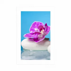 Plagát s paspartou orchidea a Zen kamene