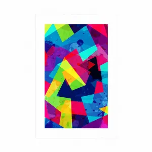 Plagát s paspartou geometrický vzor s grunge efektom