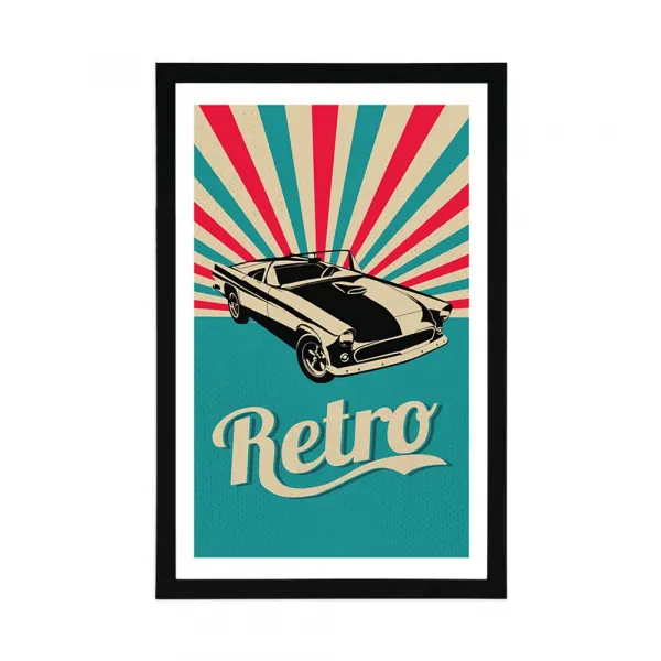Plagát s paspartou  v retro štýle