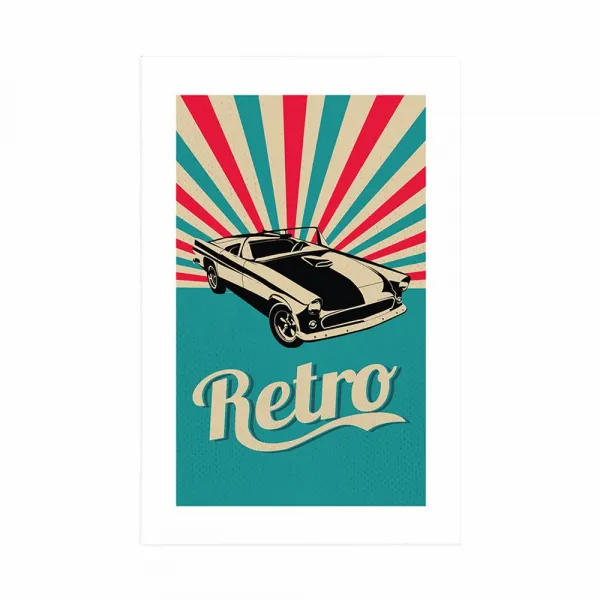 Plagát s paspartou  v retro štýle