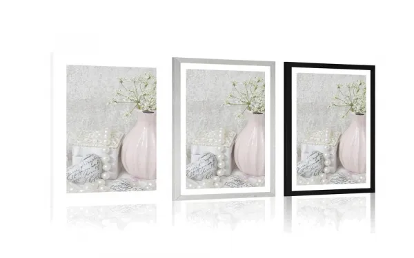 Plagát s paspartou luxusné Shabby Chic zátišie