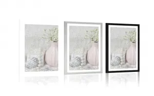 Plagát s paspartou luxusné Shabby Chic zátišie