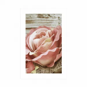 Plagát s paspartou elegantná vintage ruža