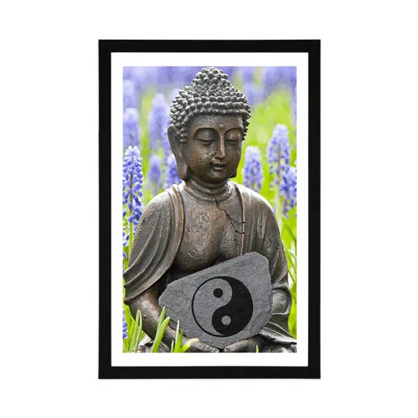 Plagát s paspartou jin a jang Budha