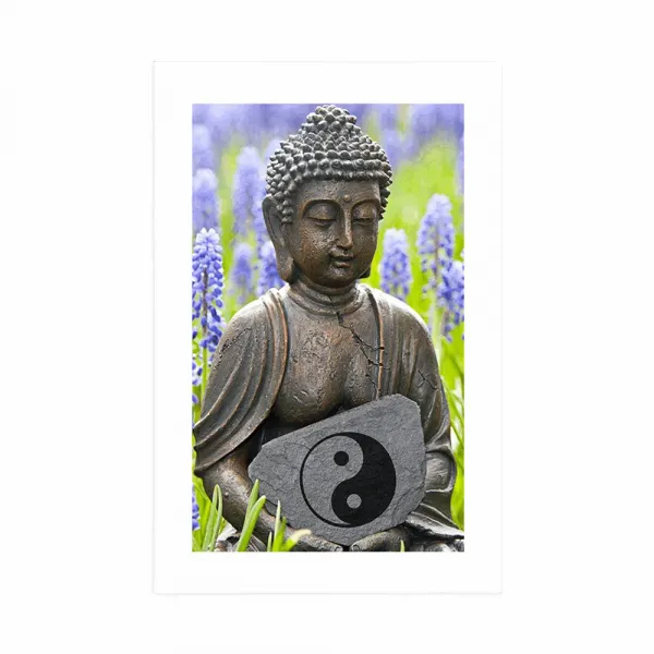 Plagát s paspartou jin a jang Budha