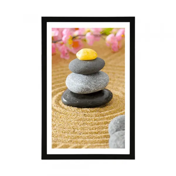 Plagát s paspartou pyramída Zen kameňov