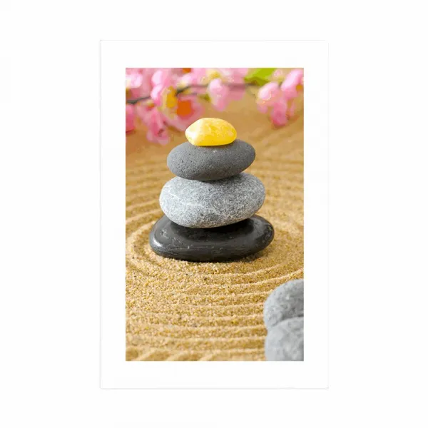 Plagát s paspartou pyramída Zen kameňov