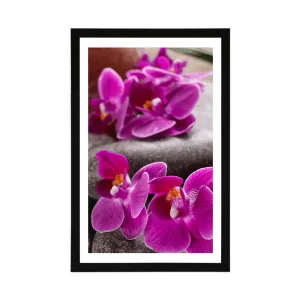 Plagát s paspartou nádherná orchidea a Zen kamene