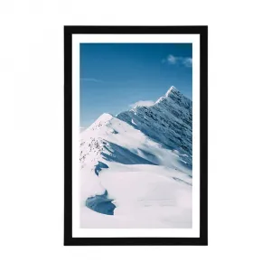 Plagát s paspartou zasnežené pohorie