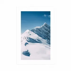 Plagát s paspartou zasnežené pohorie