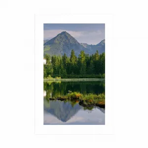 Plagát s paspartou nádherná panoráma hôr pri jazere
