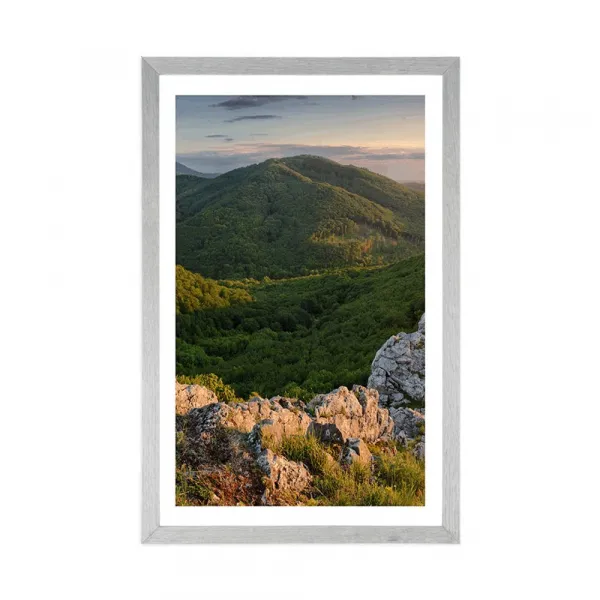 Plagát s paspartou príroda zaliata slnkom