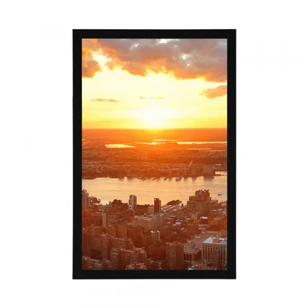 Plagát západ slnka nad mestom New York