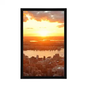 Plagát západ slnka nad mestom New York