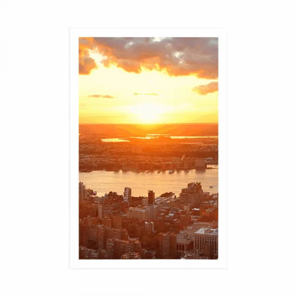 Plagát západ slnka nad mestom New York