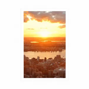 Plagát západ slnka nad mestom New York