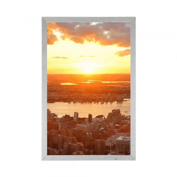 Plagát západ slnka nad mestom New York