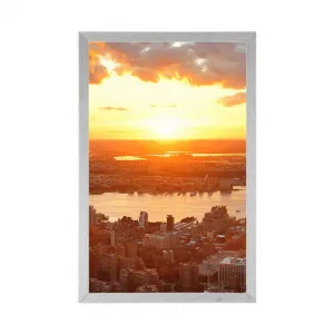 Plagát západ slnka nad mestom New York