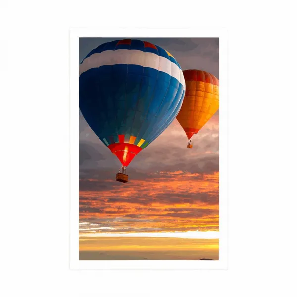 Plagát prelet balónov nad horami