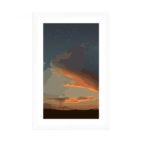 Plagát s paspartou magická noc v prírode