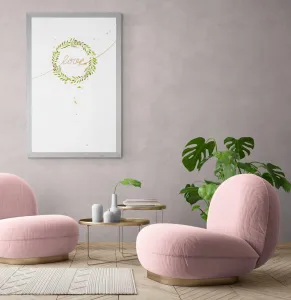 Plagát s minimalistickým nápisom Love