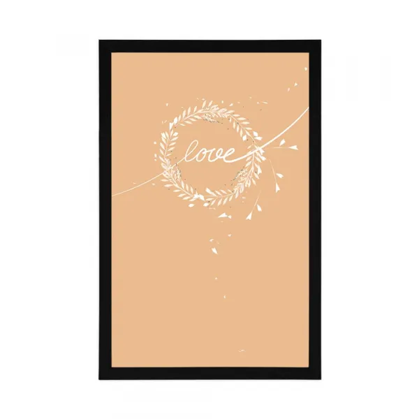 Plagát s nápisom Love v minimalistickom prevedení