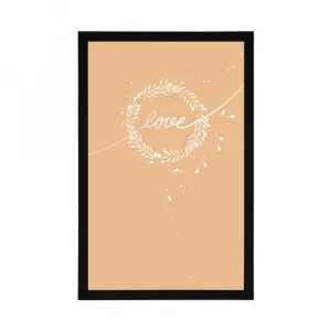 Plagát s nápisom Love v minimalistickom prevedení