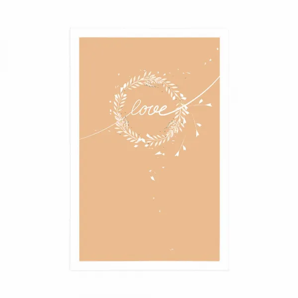 Plagát s nápisom Love v minimalistickom prevedení