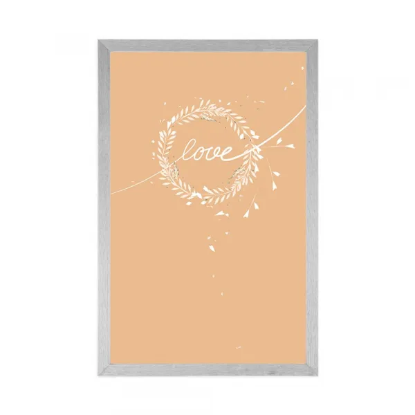 Plagát s nápisom Love v minimalistickom prevedení