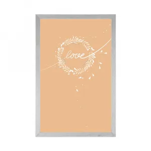 Plagát s nápisom Love v minimalistickom prevedení
