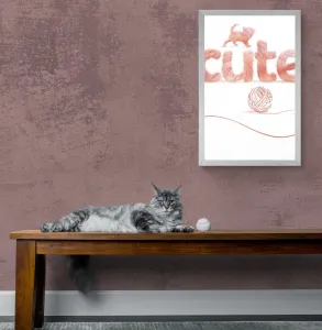 Plagát mačka s nápisom Cute