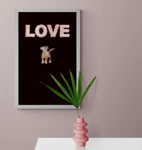 Plagát psík s nápisom Love
