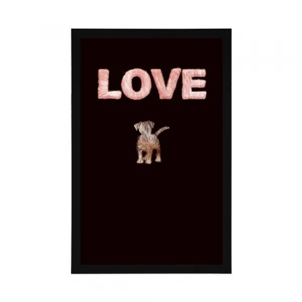 Plagát psík s nápisom Love
