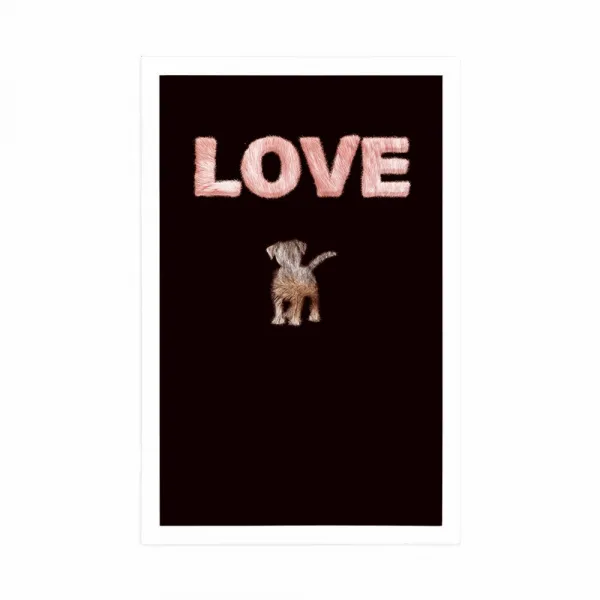 Plagát psík s nápisom Love