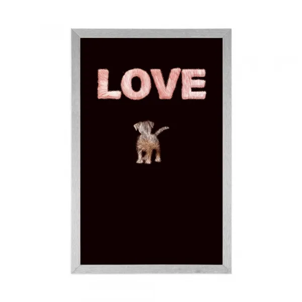 Plagát psík s nápisom Love