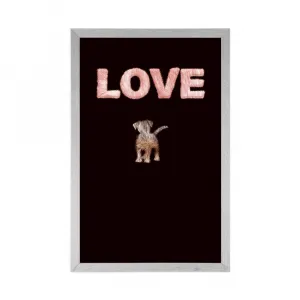 Plagát psík s nápisom Love