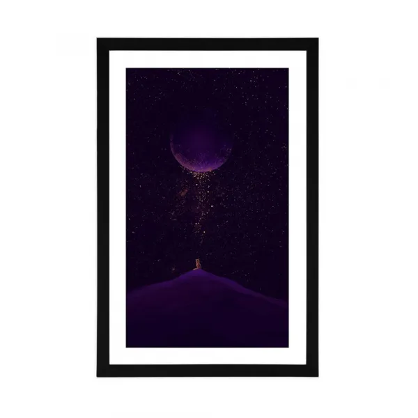 Plagát s paspartou fialová magická planéta