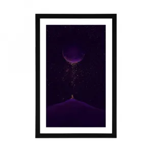 Plagát s paspartou fialová magická planéta