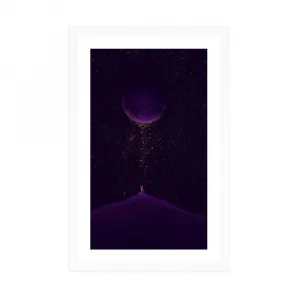 Plagát s paspartou fialová magická planéta