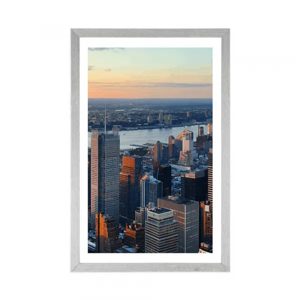 Plagát s paspartou panoráma mesta New York