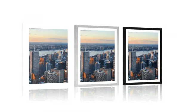 Plagát s paspartou panoráma mesta New York