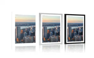 Plagát s paspartou panoráma mesta New York