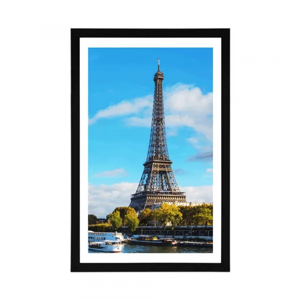 Plagát s paspartou nádherná panoráma Paríža
