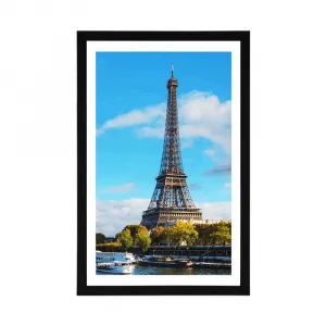 Plagát s paspartou nádherná panoráma Paríža