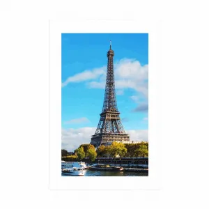 Plagát s paspartou nádherná panoráma Paríža
